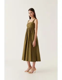 Aje Nova Tie Back Midi Dress Green Size 10 for rent on The Volte - image 2