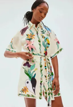 Alemais Meagan Mini Shirt Dress Print Size 8 for rent on The Volte - image 2