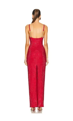 Area Crystal Embellished Gown Red Size 8 for rent on The Volte - image 5