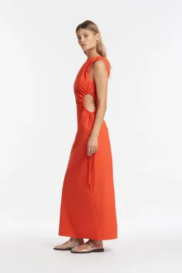 Sir The Label Anja Cutout Cotton Maxi Dress in Red Size 6 for rent on The Volte - image 2