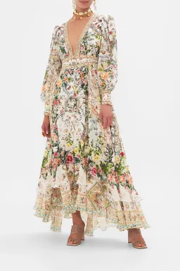 Camilla Renaissance Romance Long Button Front Dress Floral Size 12 for rent on The Volte - image 1