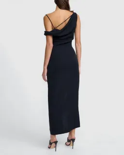 By Johnny Nadal Asymmetric Split Gown Black Size 10 for rent on The Volte - image 3