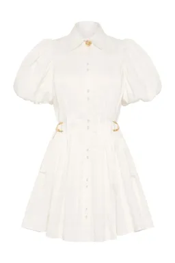 Aje Prairie Pleated Mini Dress Ivory Size 8 for rent on The Volte - image 3