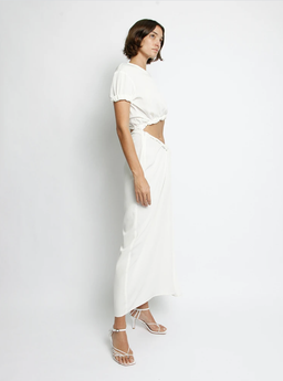 Christopher Esber Rolled T-Shirt Dress White Size 8 for rent on The Volte - image 4