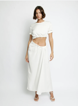 Christopher Esber Rolled T-Shirt Dress White Size 8 for rent on The Volte - image 1