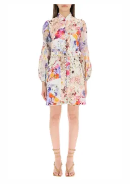 Zimmermann Prima Belted Mini Dress Patchwork Floral Size 1 / AU 10 for rent on The Volte - image 1