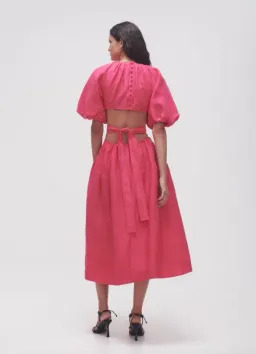 Aje Mimosa Cutout Midi Dress Hot Pink Size 16 for rent on The Volte - image 3
