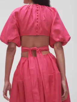 Aje Mimosa Cutout Midi Dress Hot Pink Size 16 for rent on The Volte - image 4