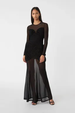 MISHA Talitha Fine Mesh Maxi Dress Black Size 10/M for rent on The Volte - image 2