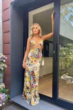 Alexis Cassandra Cut Out Maxi Dress Floral Grove Size S / AU 8 for rent on The Volte - image 3