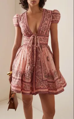 Zimmermann Matchmaker Structured Mini Dress Pink Bandana Size 0 / AU 8 for rent on The Volte - image 6
