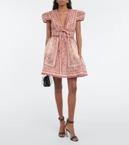 Zimmermann Matchmaker Structured Mini Dress Pink Bandana Size 0 / AU 8 for rent on The Volte - image 1