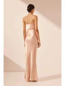 Shona Joy La Lune Bias Cowl Maxi Dress Desert Rose Size AU 10 for rent on The Volte - image 3