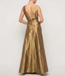 Beare Park Box Pleat Silk Gown in Marigold Gold Size AU 6 for rent on The Volte - image 3