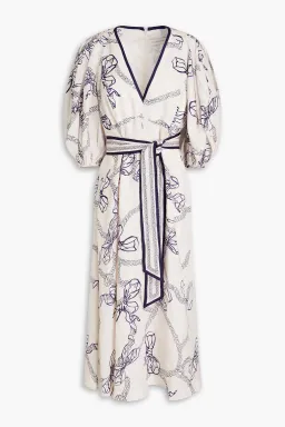 Zimmermann Day Midi Dress in Navy Bows Size 0/AU 8 for rent on The Volte - image 5