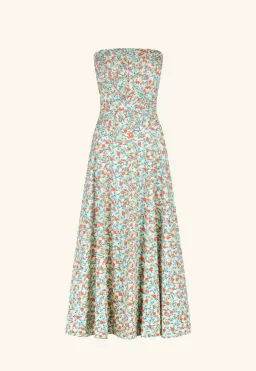 Shona Joy Ulani Strapless Pleated Midi Dress Multi Floral Size 10 for rent on The Volte - image 6