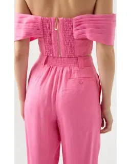 Aje Cordelia Corset Top with Matching Tailored Pants Pink Size 8 for rent on The Volte - image 3