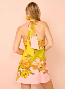 Alemais Silas Halter Mini Dress Multi Floral Size 8 for rent on The Volte - image 2