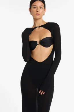 Sir The Label Black Eva Knit Dress Black  Size 3/12 AU for rent on The Volte - image 2