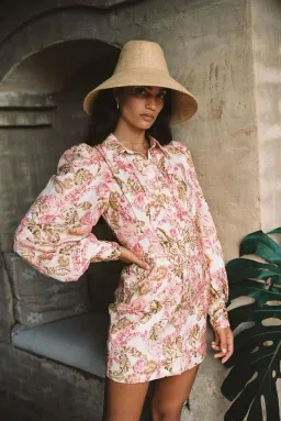 Significant Other Leonie Dress in Pink Sangria Floral Size 6 for rent on The Volte - image 6