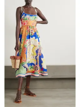 Zimmermann Alight Picnic Midi Dress Nautical Map size 12 for rent on The Volte - image 1