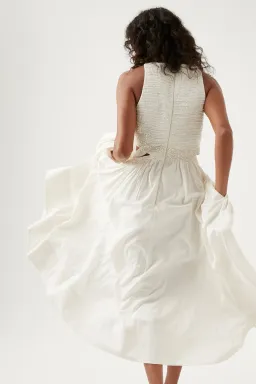 Aje New Catara Sequin Midi Dress Ivory Size 16 for rent on The Volte - image 3