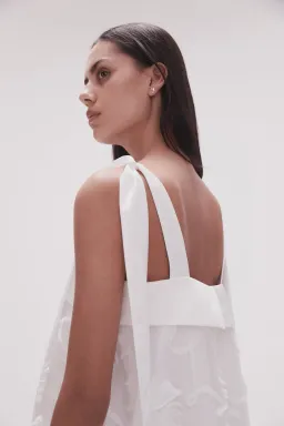 Aje Ursula Midi Dress Ivory Size 14  for rent on The Volte - image 2