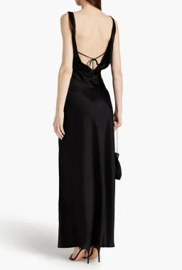 Nicholas Alfina Draped Satin Gown Black Size S / AU 8 for rent on The Volte - image 2