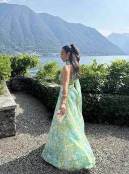 Zimmermann High Tide Twist Crop Bodice Size 3 / AU 14 & Maxi Skirt Size 2 / AU 12 Set in Aqua Ikat Floral for rent on The Volte - image 8