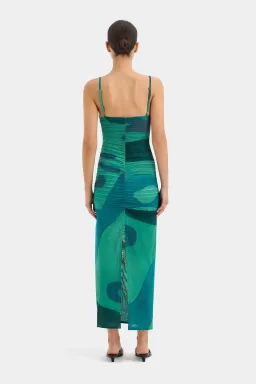 Sir the Label Frankie Gathered Midi Dress in Emerald Green Reflexión Size 0 /AU 6 for rent on The Volte - image 8