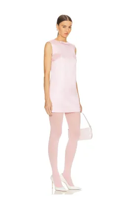 Helsa Heavy Satin Backless Bow Mini Dress Pink Size 6  for rent on The Volte - image 2