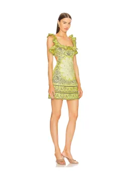 Zimmermann Matchmaker Frilled Mini Dress in Yellow Bandana Size 2/ AU 12 for rent on The Volte - image 2