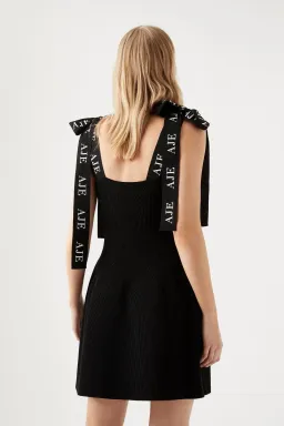 Aje Amber Knit Mini Dress Black Size AU 8 for rent on The Volte - image 4