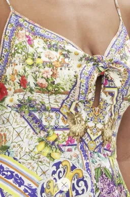 Camilla Long Dress With Tie Front Amalfi Amore Size S for rent on The Volte - image 5