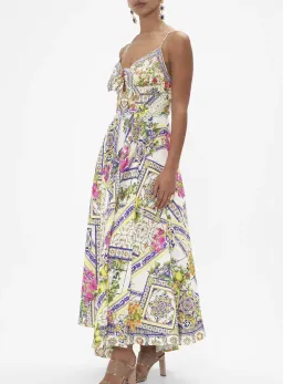 Camilla Long Dress With Tie Front Amalfi Amore Size S for rent on The Volte - image 3