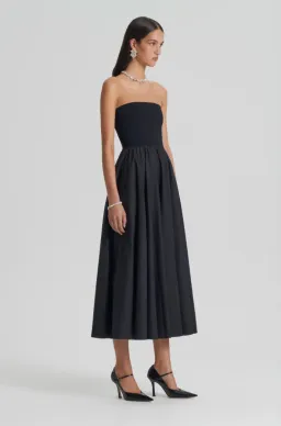 Scanlan Theodore Crepe Knit Cotton Strapless Dress Black Size 6 for rent on The Volte - image 2