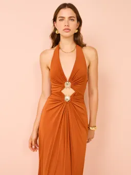 Significant Other Posie Midi Dress Rust Size 10 for rent on The Volte - image 7