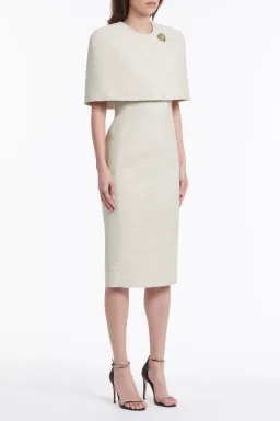 Carla Zampatti Cape Dress Cream Size 6 for rent on The Volte - image 2