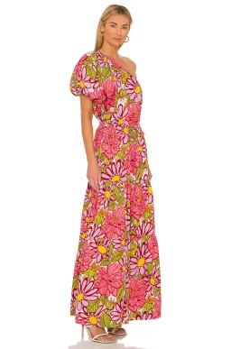 SWF Frida One Shoulder Puff Sleeve Maxi Dress Floral Size L / AU 14 for rent on The Volte - image 2