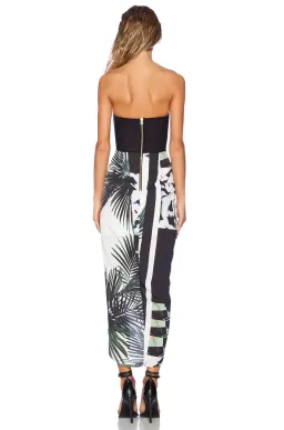 Shona Joy Strapless Bustier Draped Wrap Dress The Savage Print Size 8 for rent on The Volte - image 3