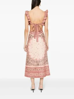 Zimmermann Matchmaker Frilled Midi Pink Bandana Size 3 / AU 14 for rent on The Volte - image 3