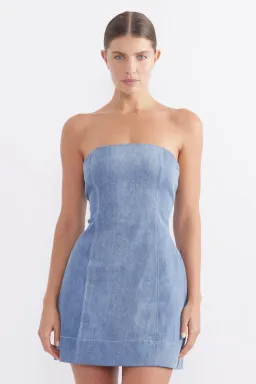 Pasduchas Caliente Strapless Mini Dress Wash Out Size AU 10 for rent on The Volte - image 3