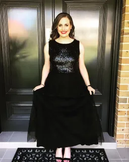 Diana Ferrari Sequin and Tulle Dress Black Size 14 for rent on The Volte - image 1