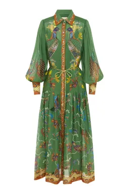 Alemais Birdie Shirtdress Green Print Size 8 for rent on The Volte - image 3