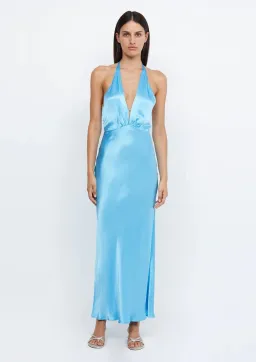 Bec & Bridge Indi Halter Maxi Dress Topaz Blue Size 10 for rent on The Volte - image 1