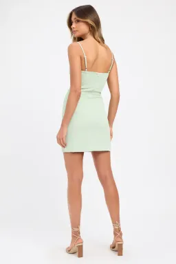 Kookai Oyster Bind Dress Pistachio Green Size 10 for rent on The Volte - image 3