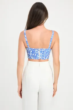 Kookai Esme Crop Top Blue Print Size 38/ AU 10  for rent on The Volte - image 2
