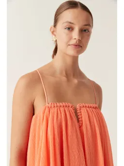 Aje Filigree Sweetheart Midi Dress Sunset Orange Size AU 10 for rent on The Volte - image 2