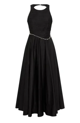 Aje Florence Pearl Trim Midi Dress Black Size 6  for rent on The Volte - image 7