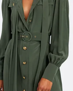 Zimmermann Silk Tie Midi Dress Green Size 8 for rent on The Volte - image 2